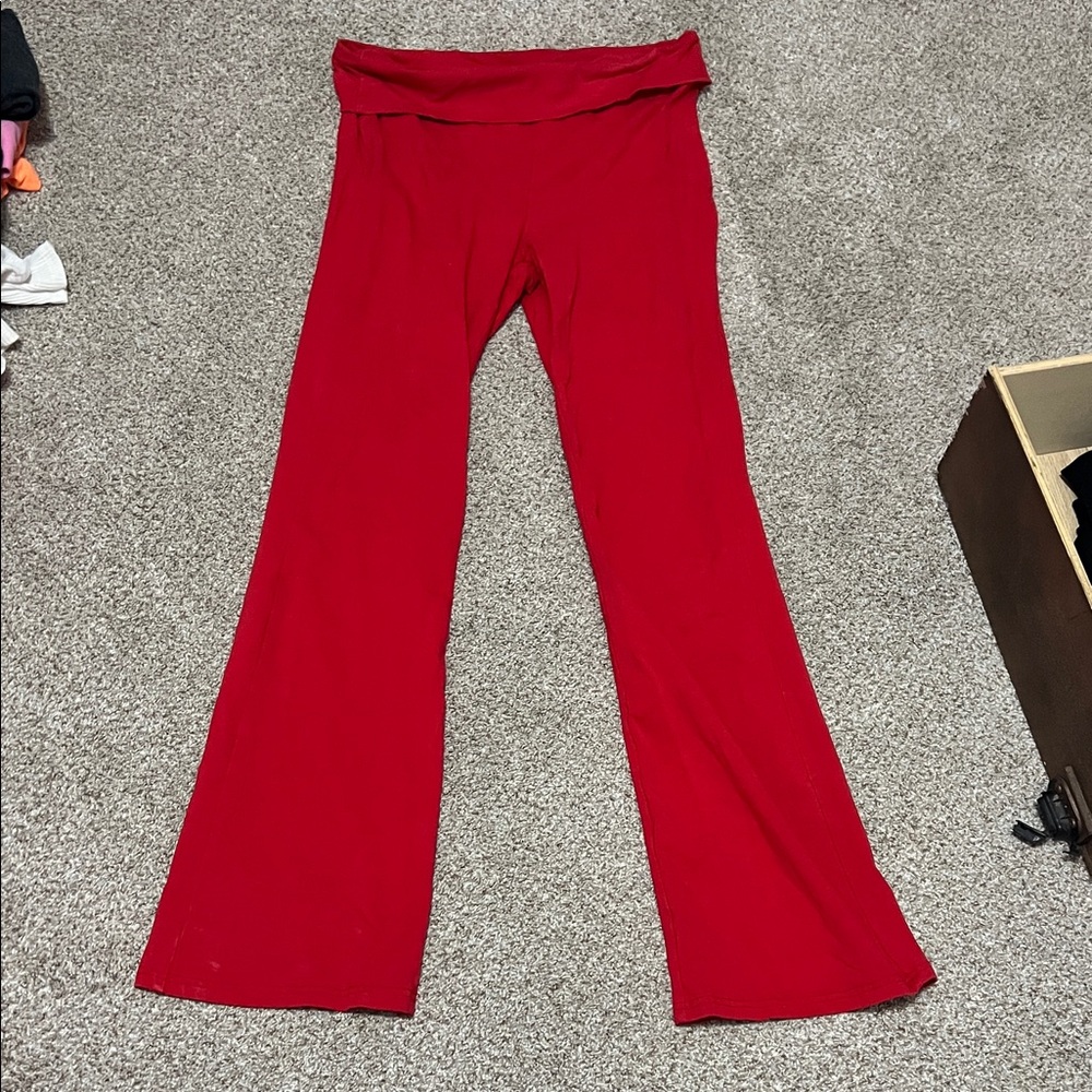 Red Flared Yoga Pants